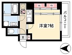 アニメート泉 3階1Kの間取り