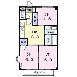 アメニティK 3DKの間取図画像