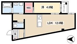 ミルノア尾頭橋 4階1LDKの間取り