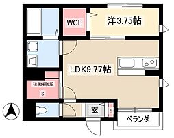 ゼフィール 3階1LDKの間取り