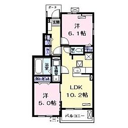 キラーナ　II 1階2LDKの間取り