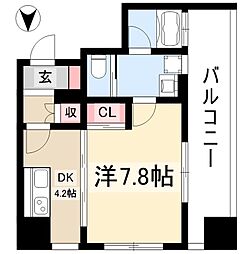 さくらHills NAGOYA WEST 7階1DKの間取り