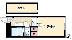 レオパレス沢上 1階1Kの間取り