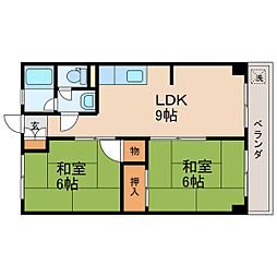マルトウビル 2階2LDKの間取り