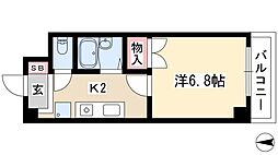 メゾンキムラII 4階1Kの間取り