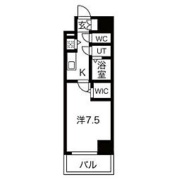 エスリード上前津LIVIA 13階1Kの間取り