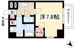 エスリード名古屋東別院 6階1Kの間取り