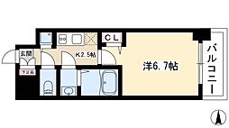 プレサンス名古屋STATIONサティナ 11階1Kの間取り