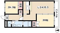 エスポアロイヤル 2LDKの間取図画像
