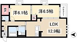 Luposia 2LDKの間取図画像