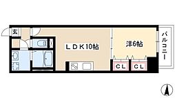 ラ・メゾン輝 1LDKの間取図画像
