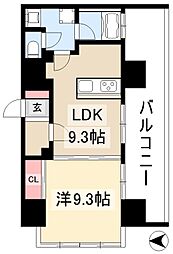 さくらHillsNAGOYAWEST 1LDKの間取図画像