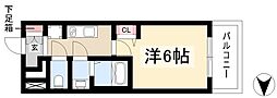 ディアレイシャス名古屋大須通 1Kの間取図画像