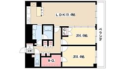 グラン・アベニュー名駅 2LDKの間取図画像