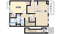 カーサプリーマ2 1LDKの間取図画像