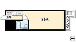 ノアーズアーク中村 ワンルームの間取図画像
