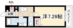 リシェス名古屋ウエスト 1Kの間取図画像