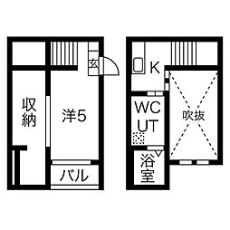リデンテ辰巳 1Kの間取図画像