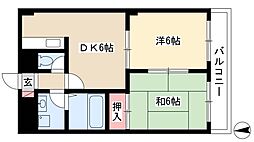 CH当知 2DKの間取図画像