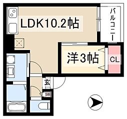 GRANDBLUENAGASUKA1 1LDKの間取図画像