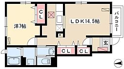 パーチェ 1LDKの間取図画像