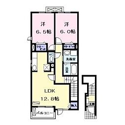 グレースアベニュー2 2LDKの間取図画像
