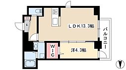BLOOMLIFE八田駅前 1LDKの間取図画像