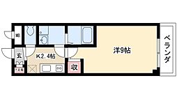 メゾン・ド・シエル 1Kの間取図画像
