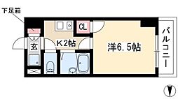 アベニュー神宮 1Kの間取図画像