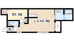S.Tガーデンコート 1LDKの間取図画像