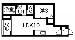 Warrenjuichiya1 1LDKの間取図画像