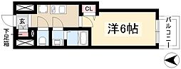 ディアレイシャス名古屋中村公園 1Kの間取図画像