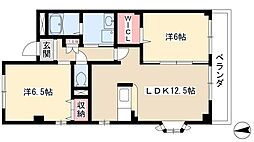 ロジュマンルーチェ 2LDKの間取図画像
