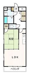 グランドヒルズ入場3番館 1LDKの間取図画像