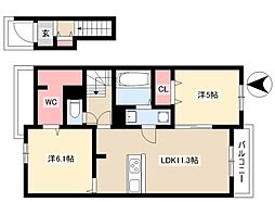 キラーナ1 2LDKの間取図画像