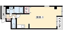 グランシャリオ ワンルームの間取図画像