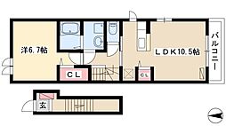 ティアーモ 1LDKの間取図画像