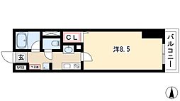ベレーサ名駅ウエスト 1Kの間取図画像