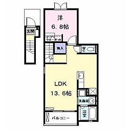 カーサベーネ 1LDKの間取図画像