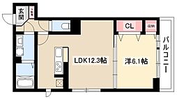 フェリーチェ 1LDKの間取図画像