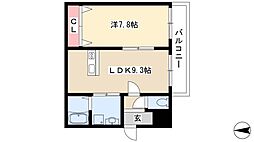 リシェール正保 1LDKの間取図画像
