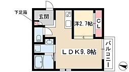 Grandtic伝馬町 1LDKの間取図画像