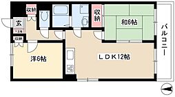 プレステイジ清水 2LDKの間取図画像