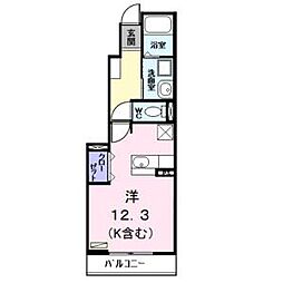 グランデ・フィオーレ ワンルームの間取図画像