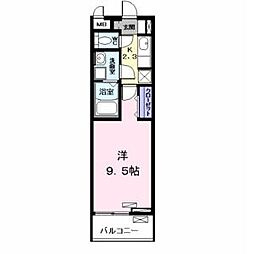 リルシアエル 1Kの間取図画像