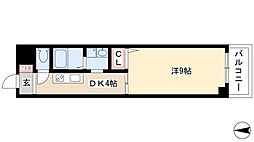 リヴィエール新 1DKの間取図画像