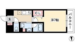 ジュール亀島 1Kの間取図画像