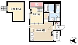 ハーモニーテラス荒子 1LDKの間取図画像
