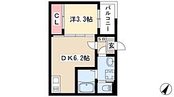laVierge 1DKの間取図画像