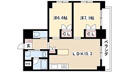 GRANDBLUE 2LDKの間取図画像